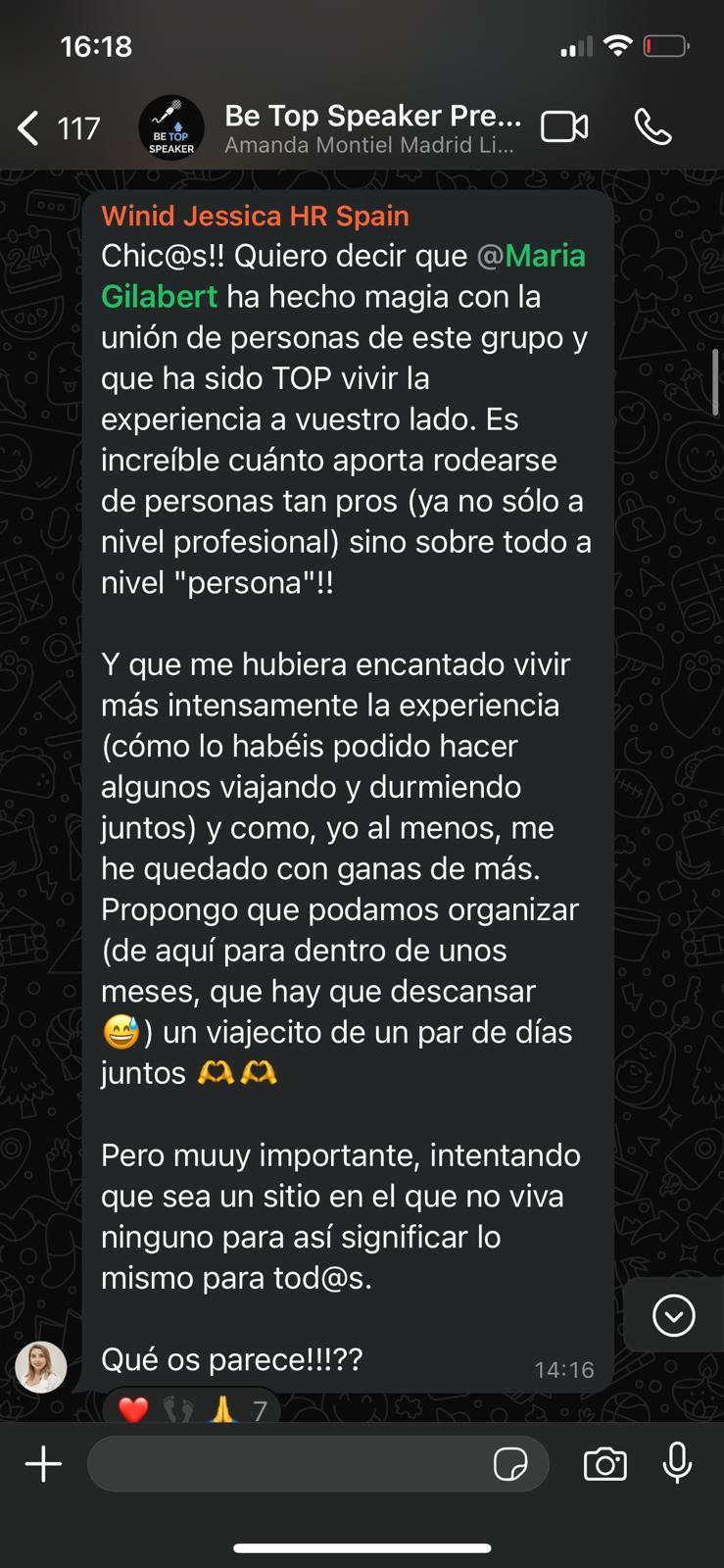 Testimonio WhatsApp 2