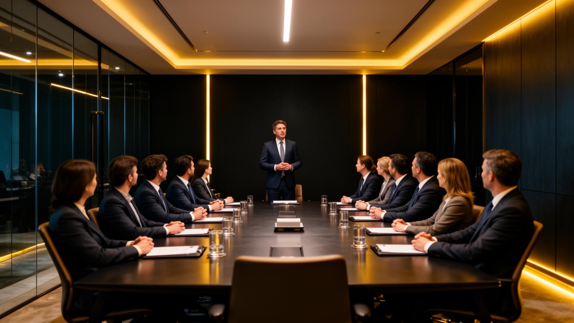 Sesión de formación ejecutiva en sala de empresa